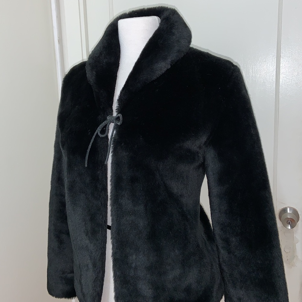 Super Rare Guess Jeans Glamour Faux Fur Jacket Coat - Picture 9 of 13